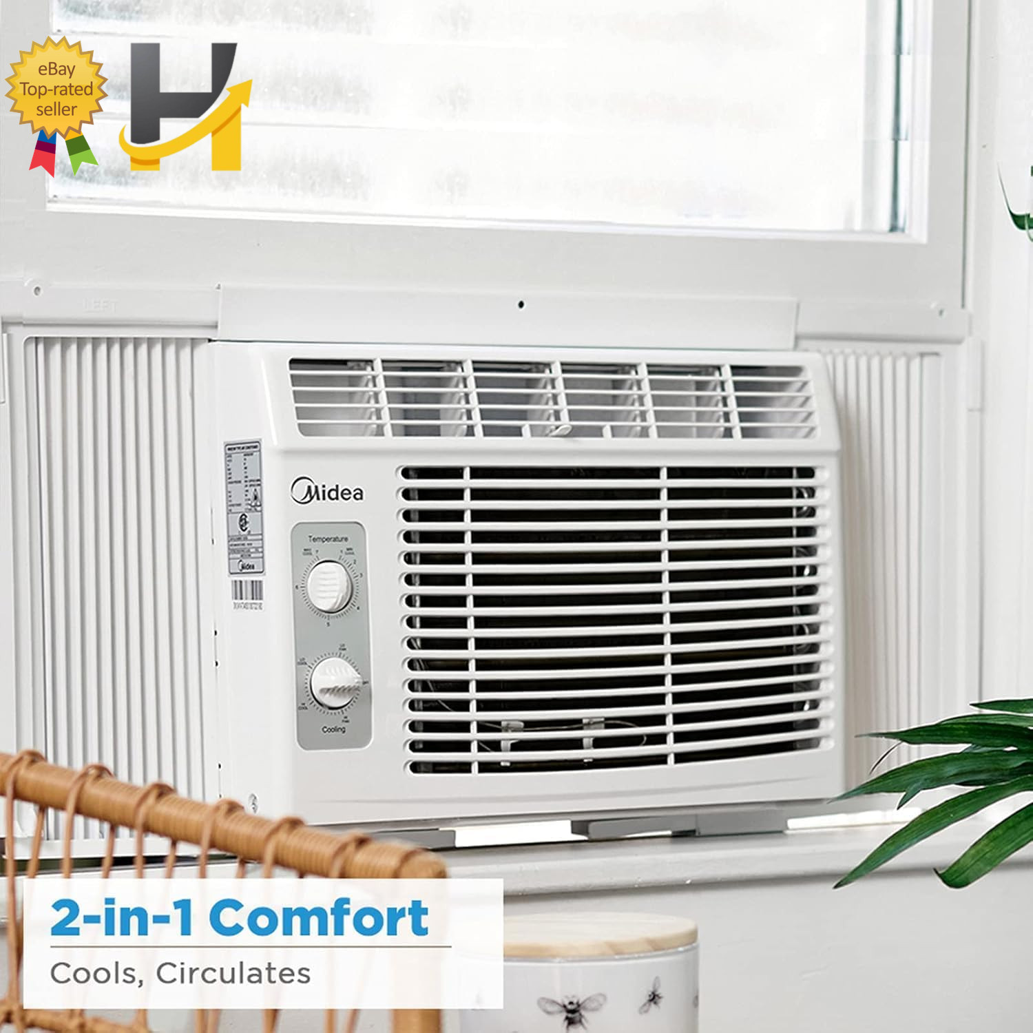Midea 5000 BTU Easycool Small Window Air Conditioner Cool up to 150 Sq Ft NEW US