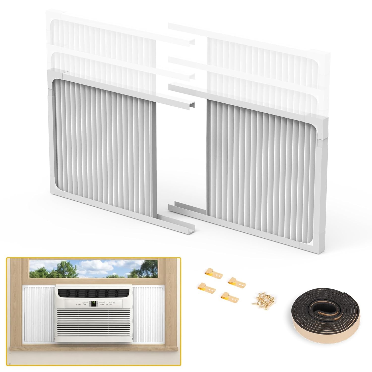 Window Air Conditioner Side Panels Adjustable Extra Wide Frame AC Panels