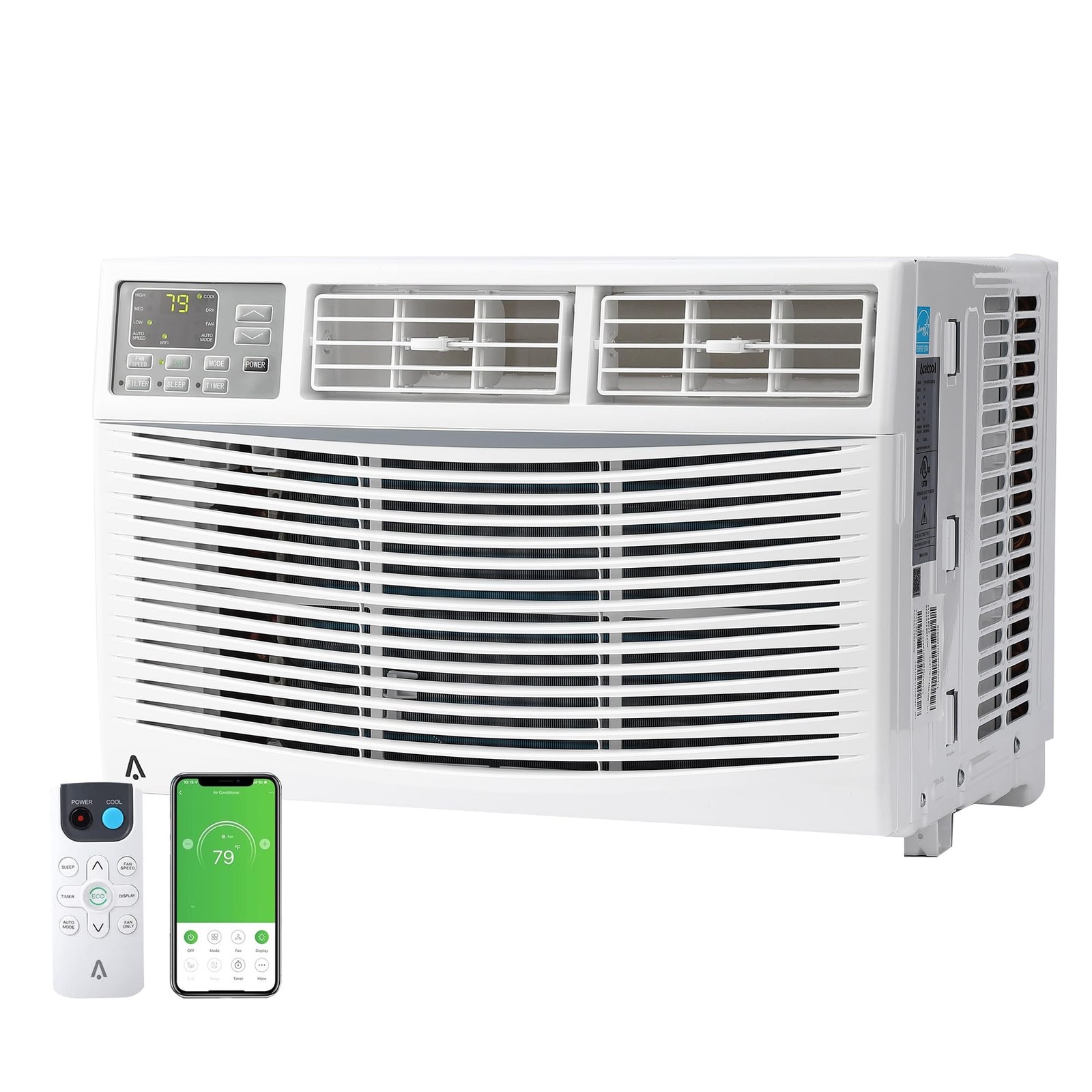 6000 BTUs Window Air Conditioner with Remote Control Cools Up to 250 Sq. Ft