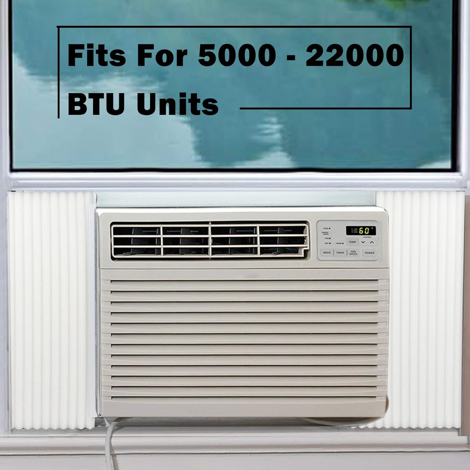 Window Air Conditioner Foam Insulation Panels, AC Side Insulating Panel Kit, 2 P