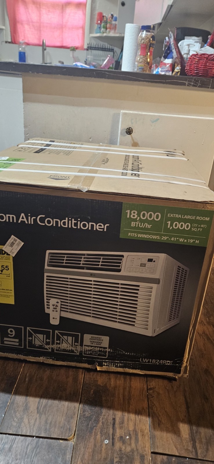 LG LW1824RD 18,000 BTU Window AC 230V R32 Remote/Timer White