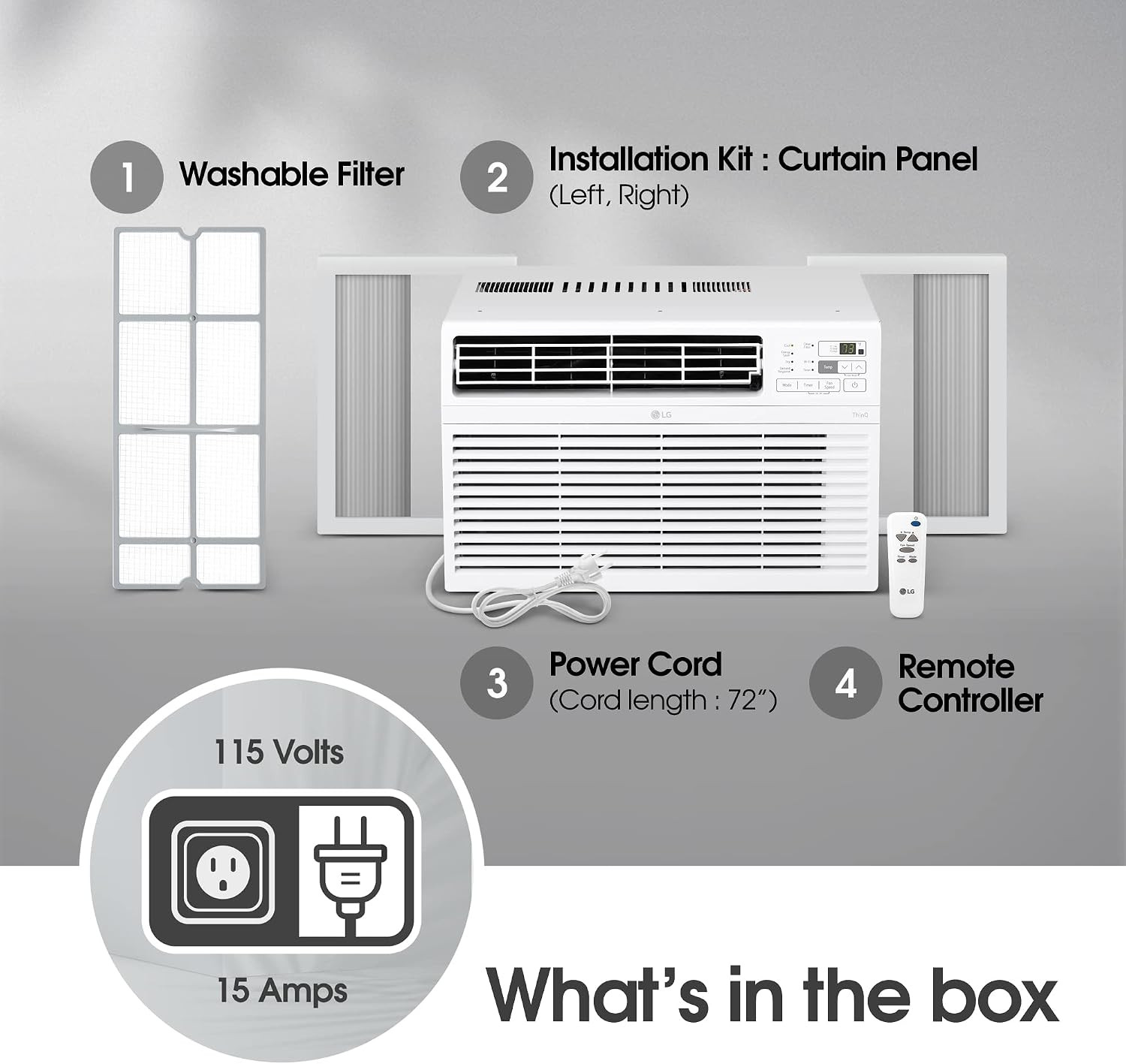 LG 10000 BTU Window Air Conditioners [2023] Remote Control Wifi App Ultra-Quiet