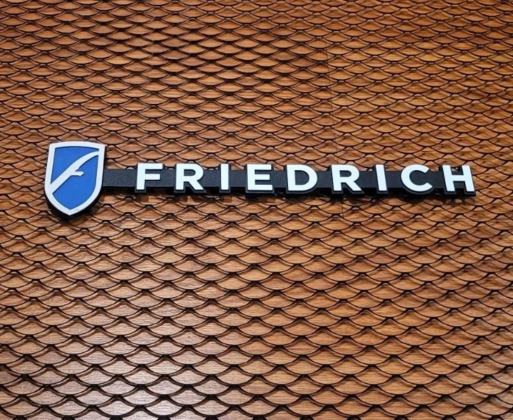 FRIEDRICH AIR CONDITIONER Rear Panel Grille Aluminum Badge Logo 22 x 15.5