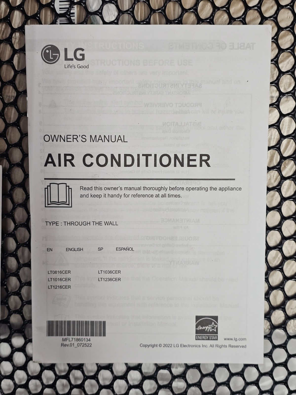 LG LT0816CER 8000 BTU Through Wall Air Conditioner, for Rooms up to 330 Sq. Ft.