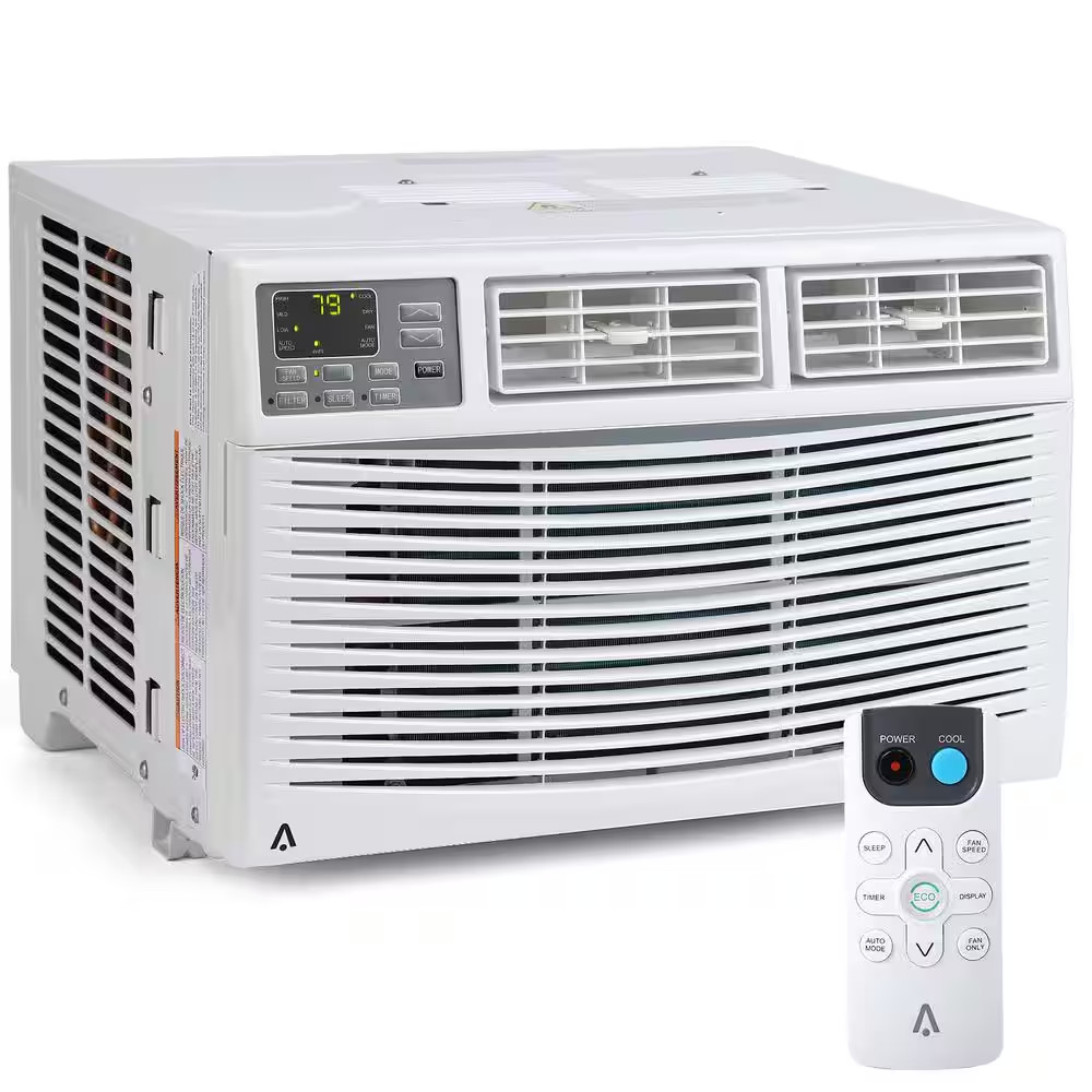 8,000 BTU (DOE) 115 Volts Window Air Conditioner Cools 350 Sq. Ft. with Remote a