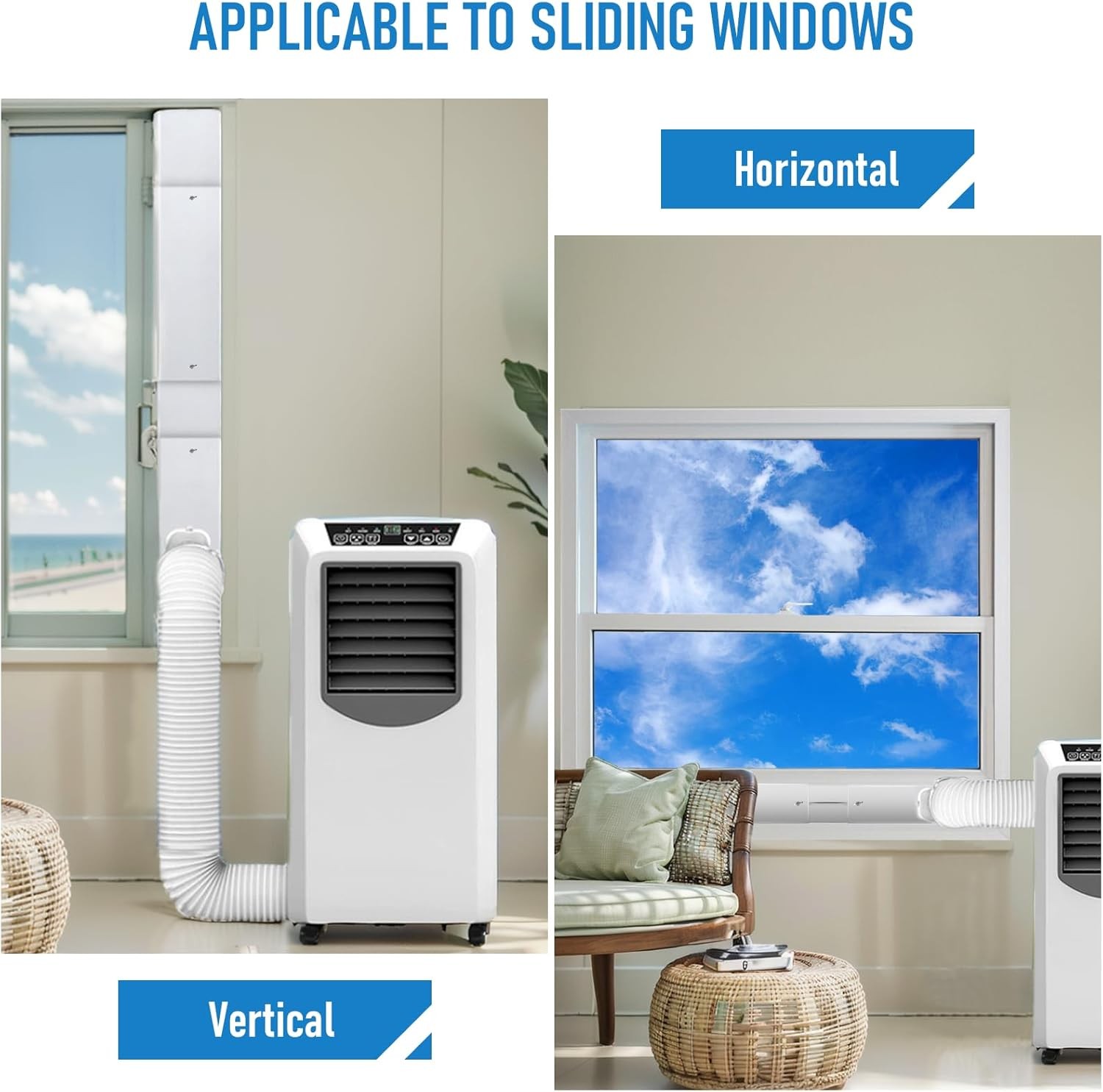 Portable Air Conditioner Window Vent Kit with 5.9″ Exhaust Hose Portable AC
