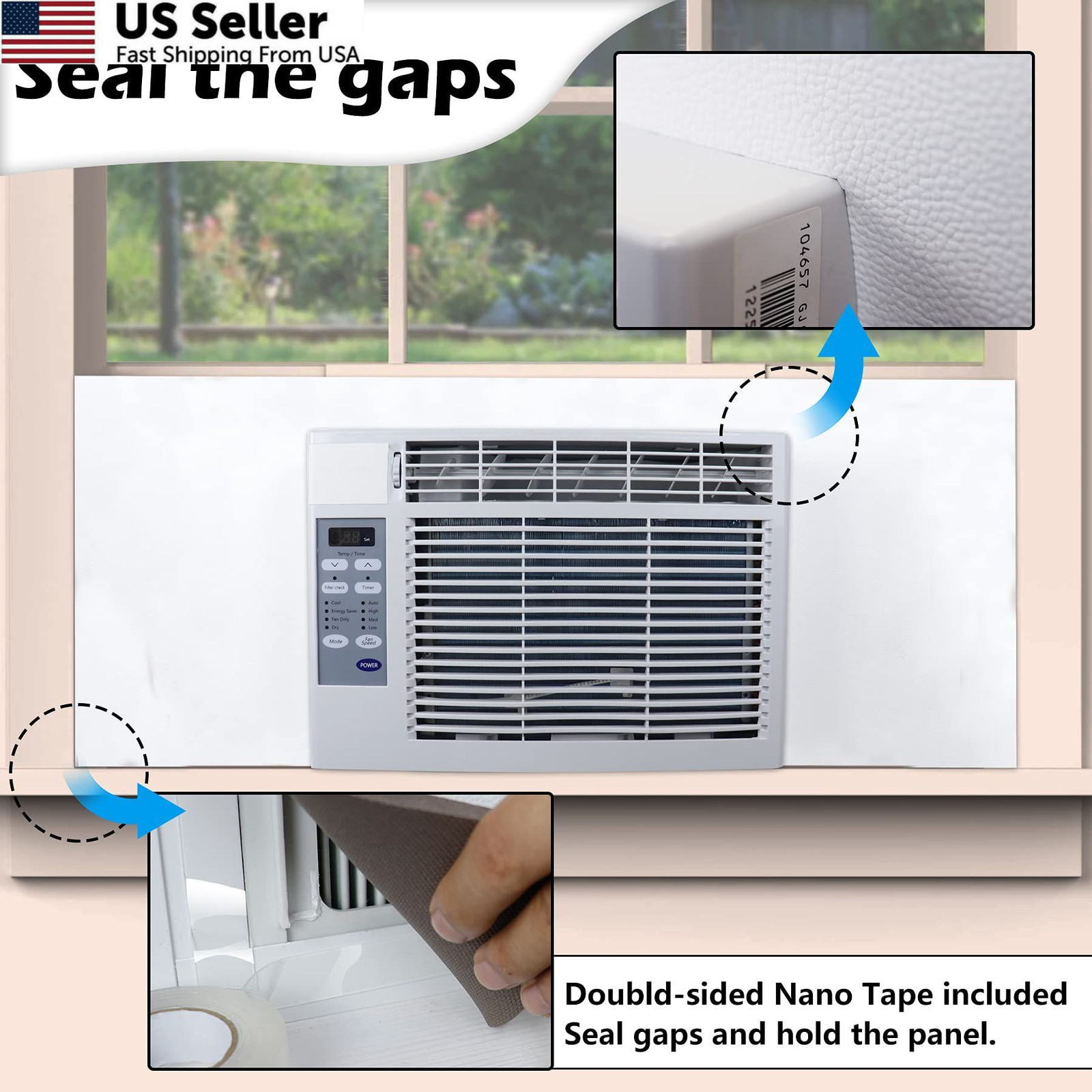 BJADE’S Window Air Conditioner Side Insulated Foam 1 Count (Pack of 1), White