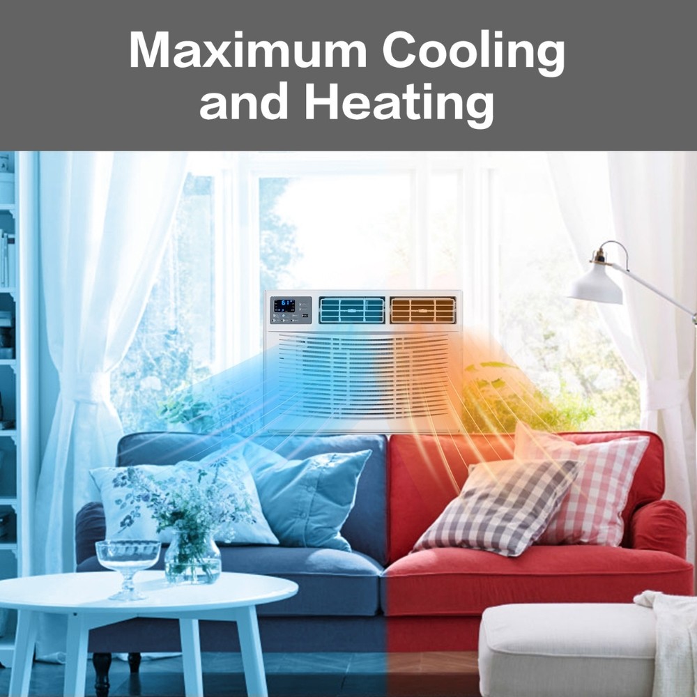 12000 BTU Cooling & Heating Window AC Unit Home Air Conditioner w/ App Control
