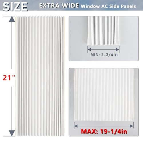 Window Air Conditioner Side Panel Kit, 21″ H × 19.25″ W 1 Count (Pack of 2)