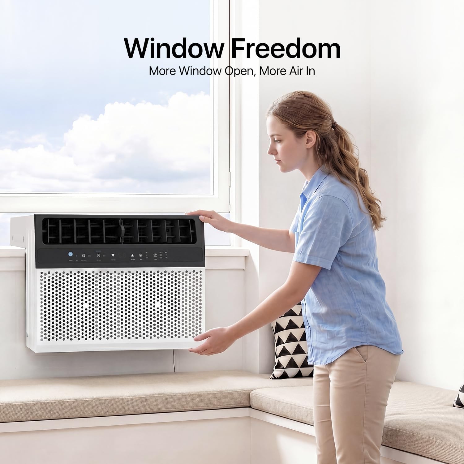 10000BTU /12000BTU U-shaped 6-in-1 Window Air Conditioner Cools up to 450 sq.ft