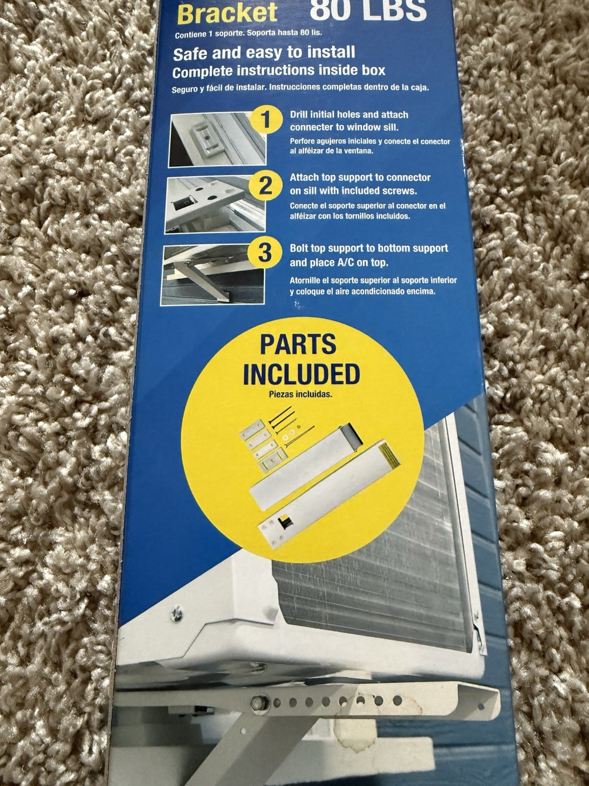 A/C Safe AC-080 Window Air Conditioner Support Bracket for Small Units to 80 lbs