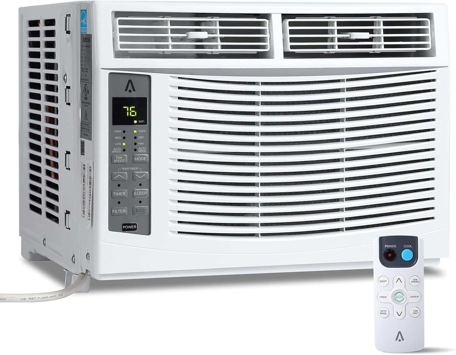 6000 BTU Window AC Unit, Quiet 50dB, Efficient Cooling, Remote Control, No WiFi