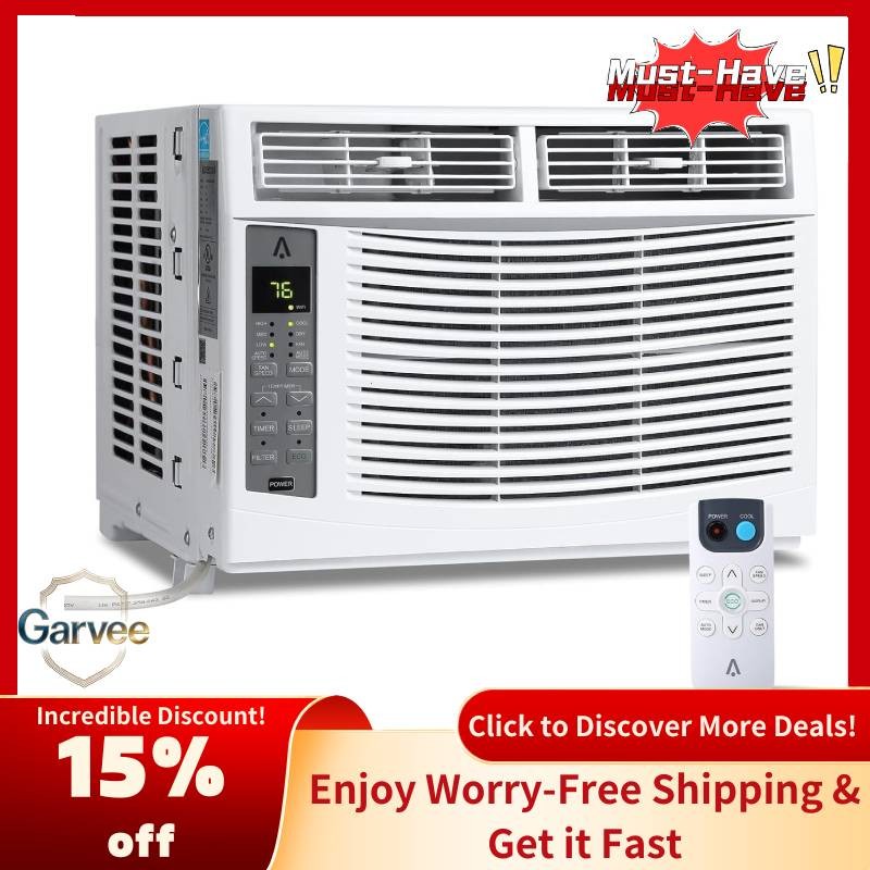Fast Cooling 6000 BTU Smart Window Air Conditioner 115V Energy Saving Dehumidify