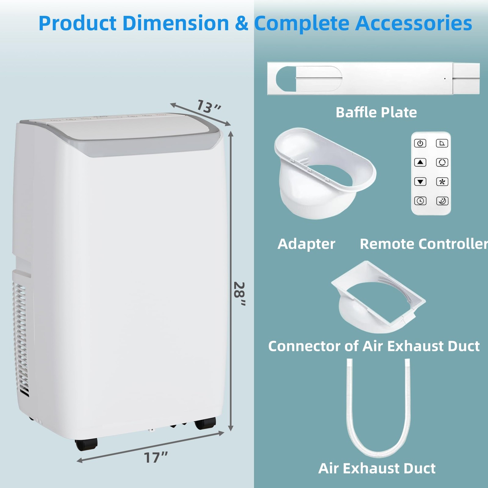 14,000 BTU Portable Air Conditioners with Remote Control 3-in-1 Air Conditioner