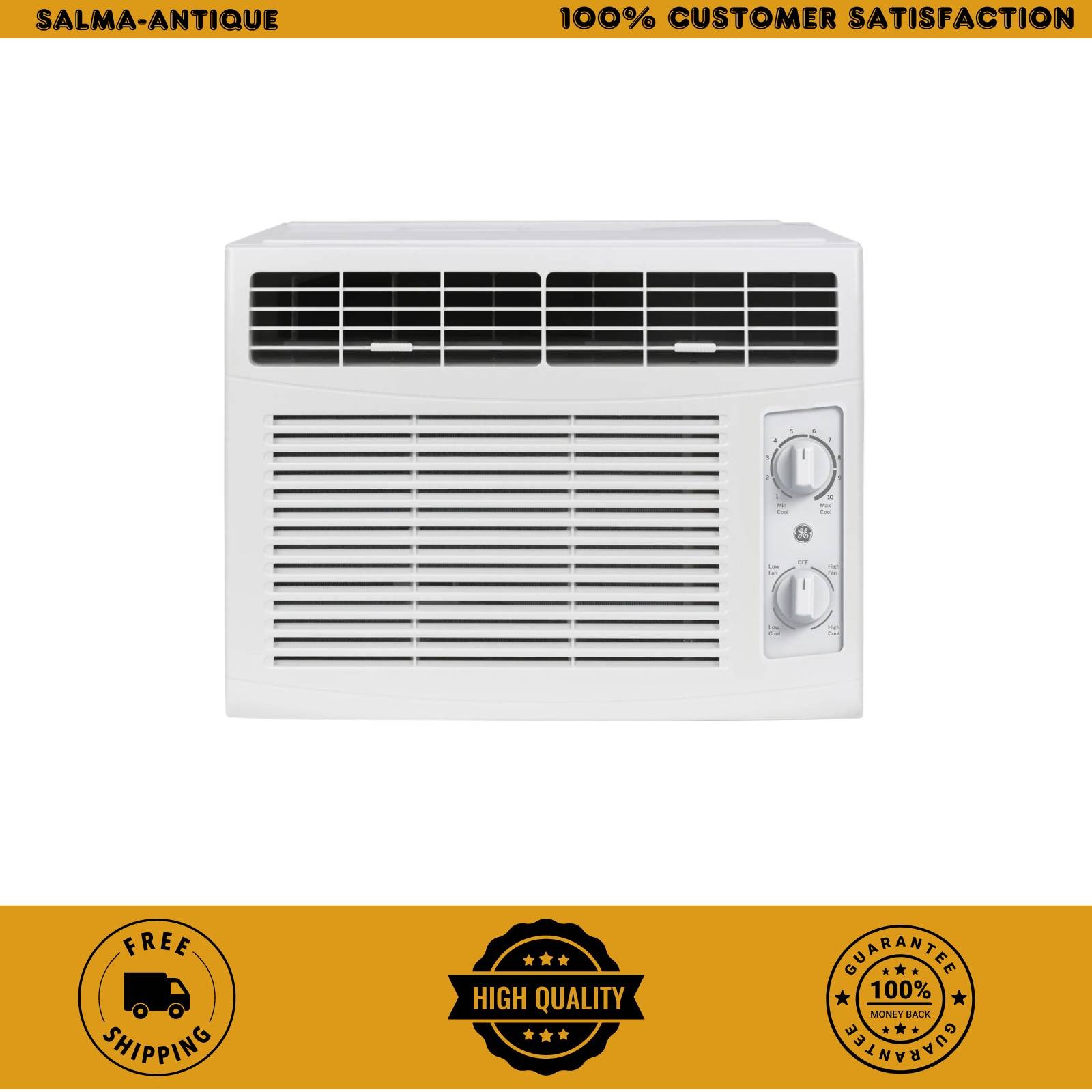 GE 5000 BTU Window Air Conditioner 115V Small Room 150 sq ft White