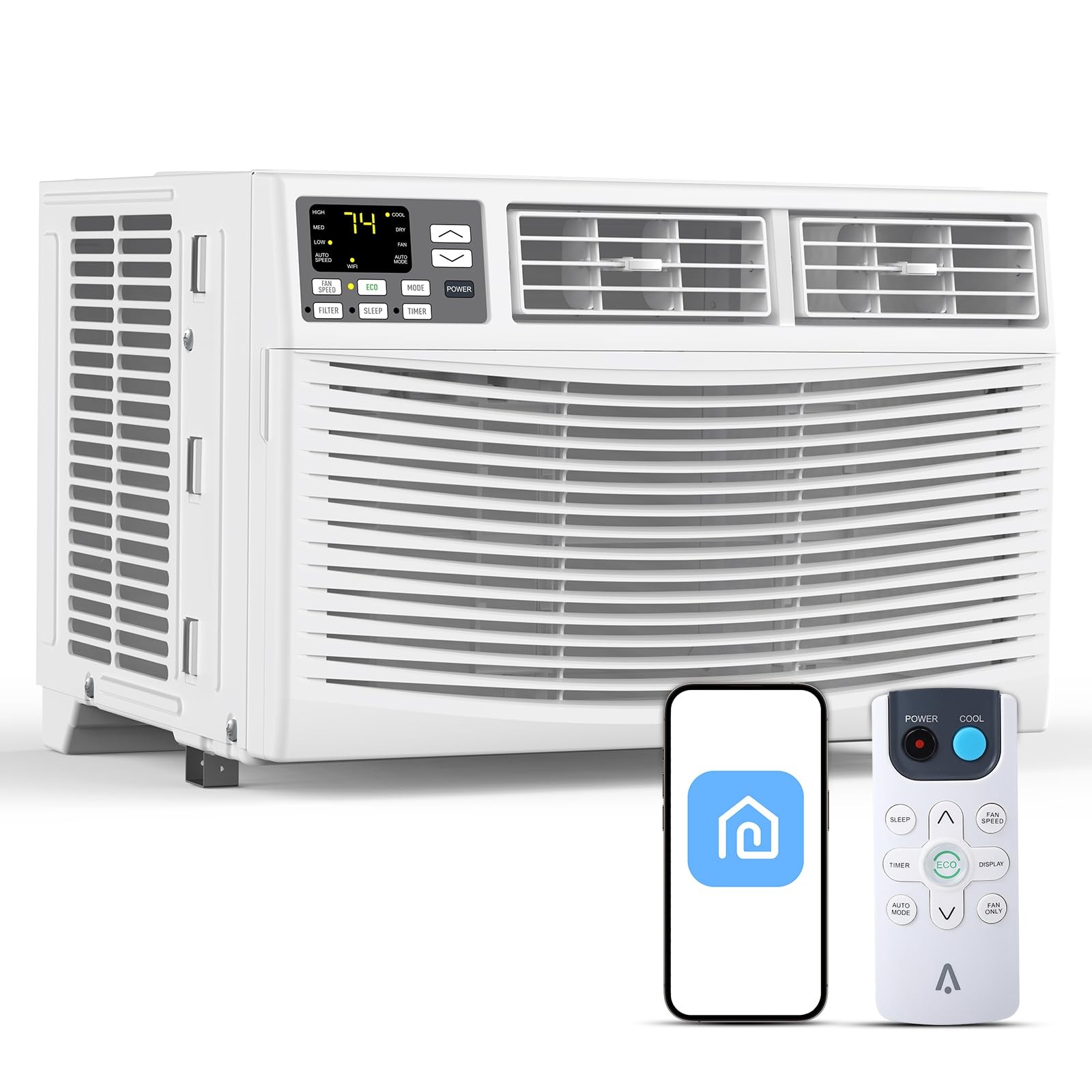 8000 BTU Window Air Conditioner with WiFi 3 in-1 Energy Saving Window AC Unit