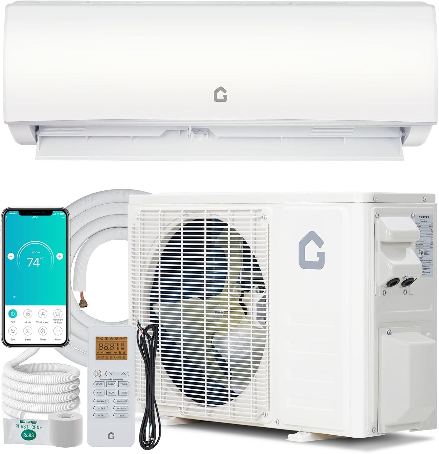 🌞18000BTU Mini Split Air Conditioner AC & Heater Wall-Mounted 23 SEER2 R454B