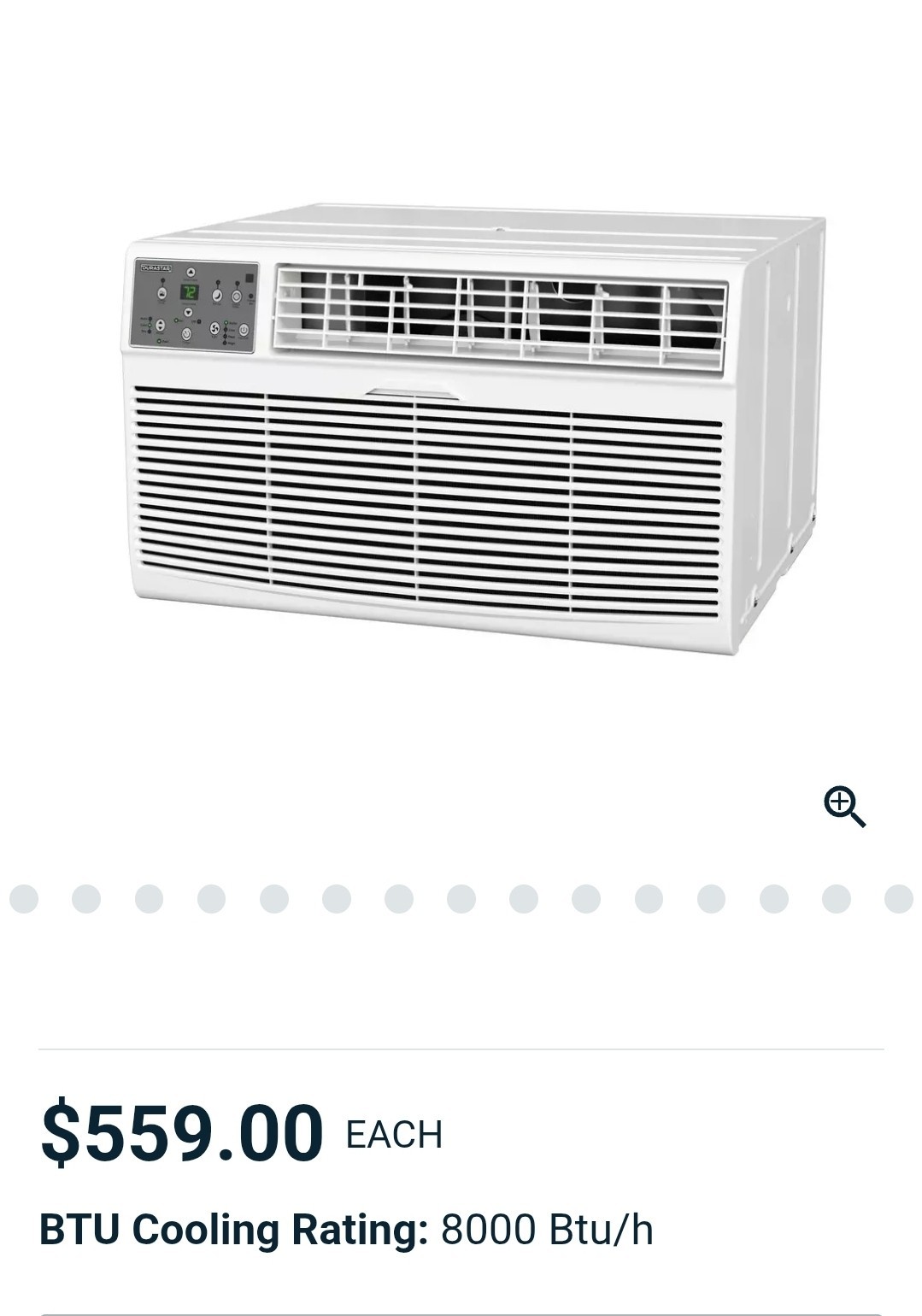 Durastar DRTHC081XNA1 8,000 BTU 115V Through the Wall Air – White