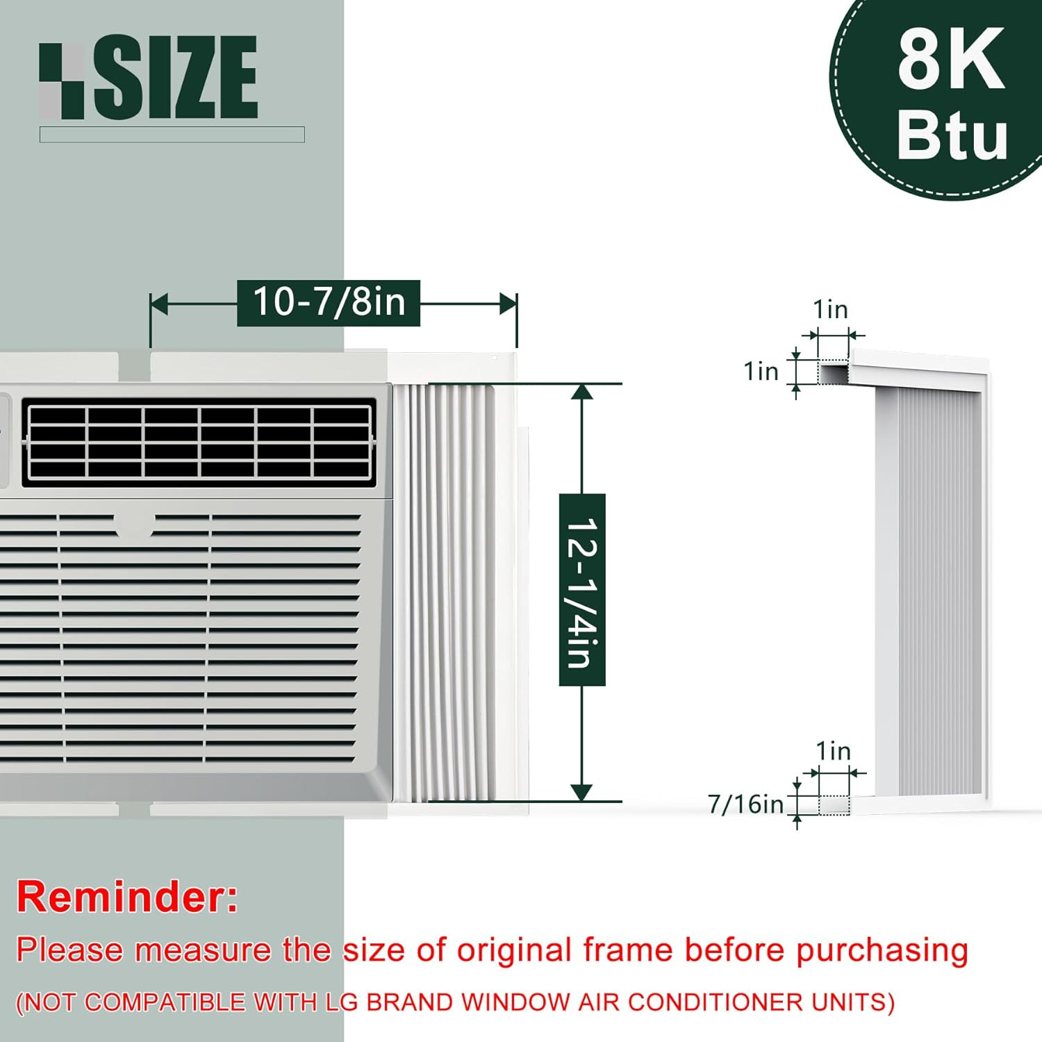 Window Air Conditioner Side Panels with Frame, Adjustable Insulation AC Side Pan