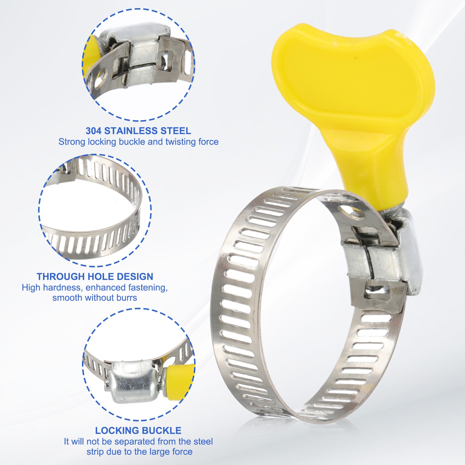 2 Pcs 3-Way Drain Hose Connector Y Adapter with 6 Hose Clamps for 14-16mm