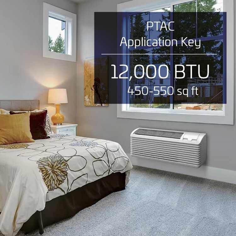 12000 BTU R32 Air Conditioner Heat Pump PTAC Unit & 3.5kW Heater + WiFi T-Stat