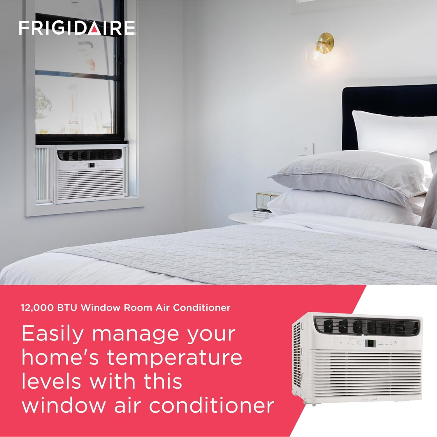 Frigidaire 12,000 BTU Window Air Conditioner with Remote Control, Cools up to 55