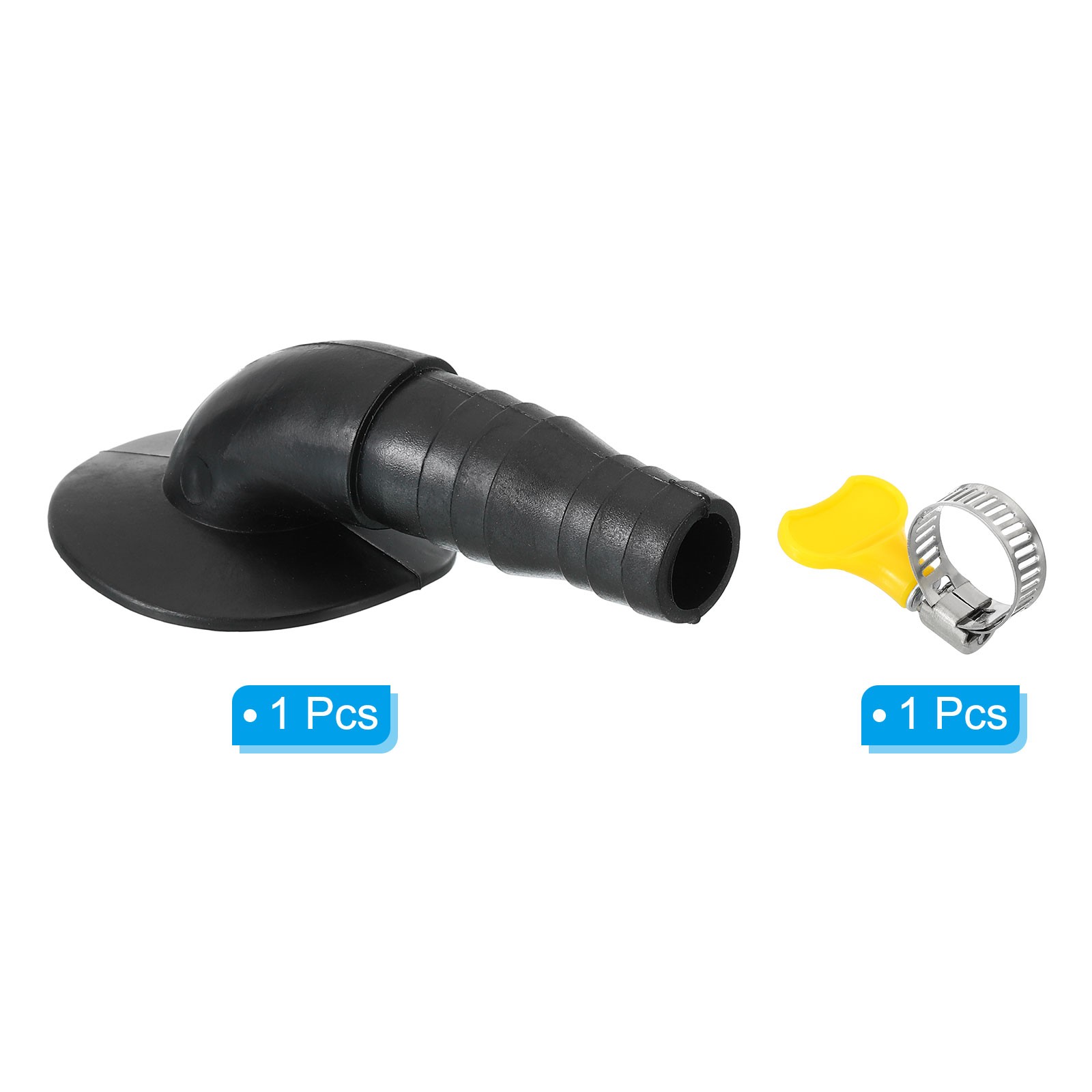 1pcs 20mm Air Conditioner Drain Hose Connector with Clamp, Black Style 8