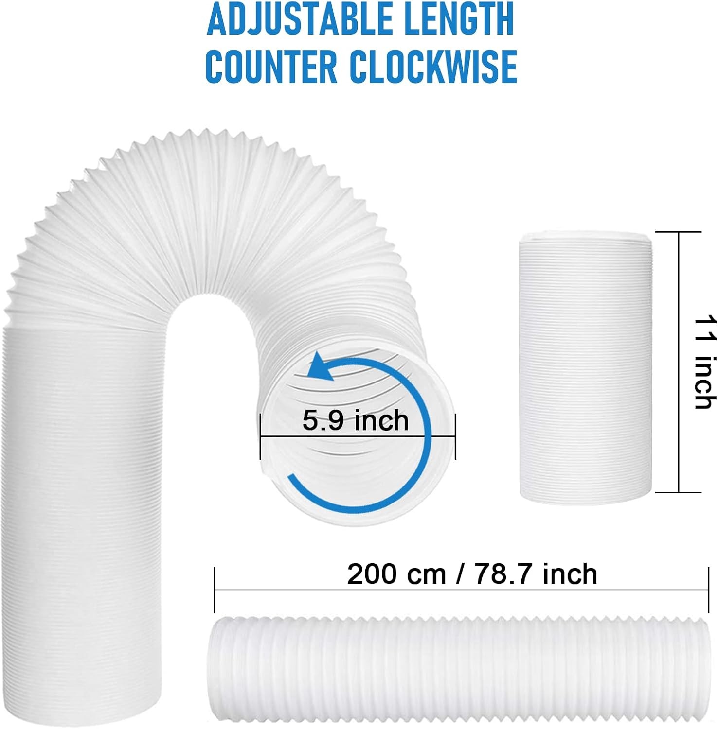 Portable Air Conditioner Window Vent Kit with 5.9″ Exhaust Hose Portable AC
