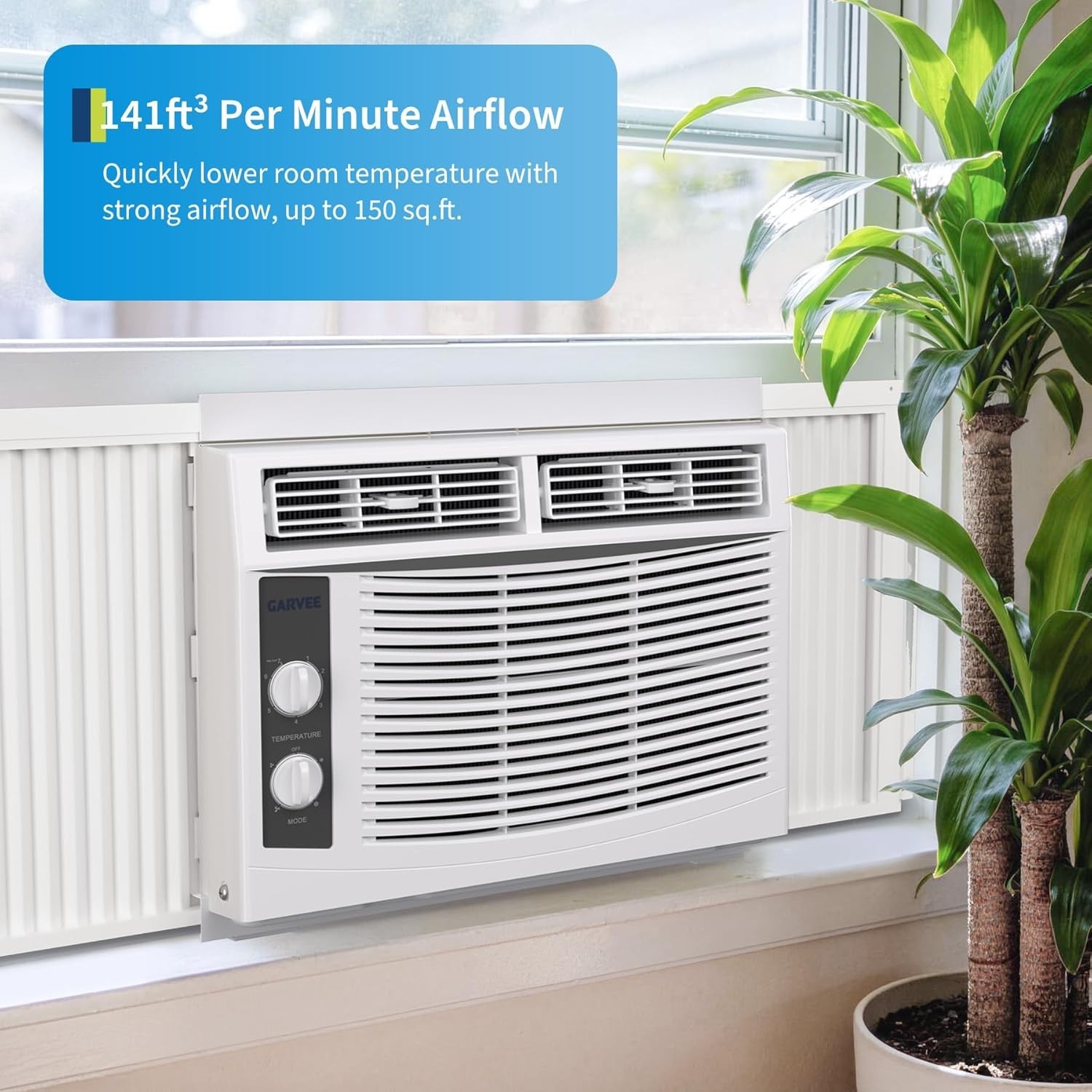 5000 BTU Window Air Conditioner, Small Window AC Unit with Fan Function, Reus…