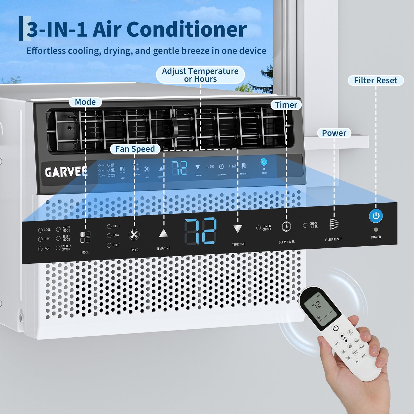 6000BTU U Shaped Window Air Conditioner, Window AC Units Cools up to 269 Sq. …