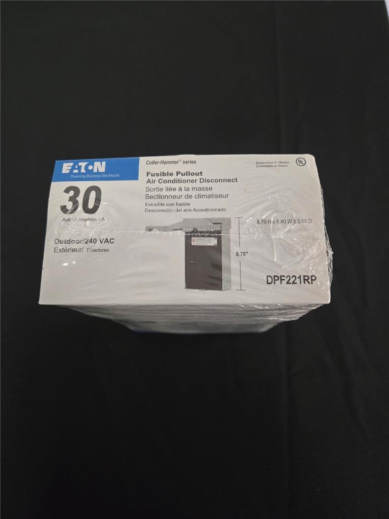 = Eaton 30 AMP Fusible Pullout Air Conditioner Disconnect Outdoor 240 VAC NEW