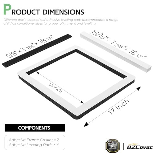 2-Pack, 14″ x 14″ RV AC Gasket – 25071 Universal RV Camper Roof Air