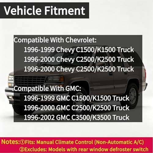 A/C Heater Climate Control Module | Compatible with 1996-2002 Chevy GMC 599-007