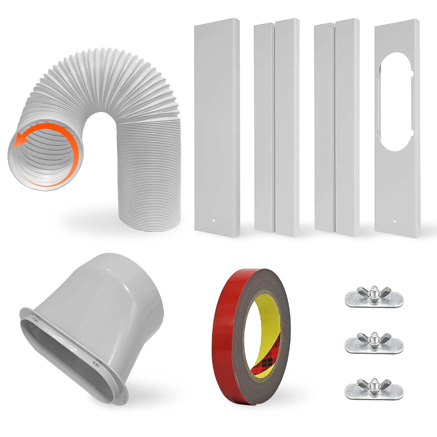 Portable AC Window Kit 59″ Hose 5.9″ Dia AC Window Seal Adjustable AC Vent Kit