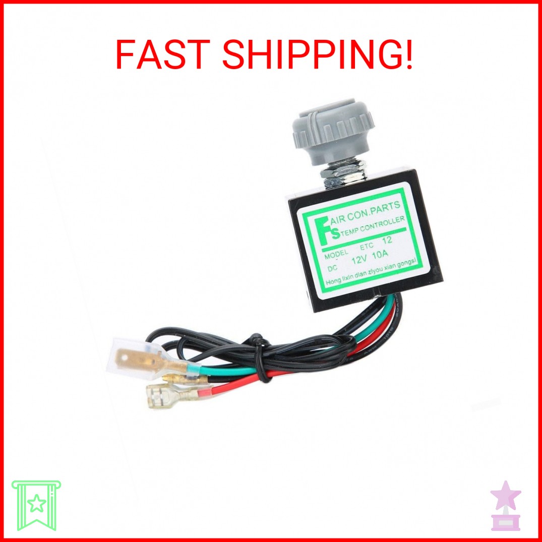 Deskbloom 12V 10A Car Air Conditioner Electronic Thermostat Switch with ABS Hous