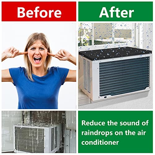 Window Air Conditioner Drip Cushion, AC Rain Cover Magnetic Black-flat