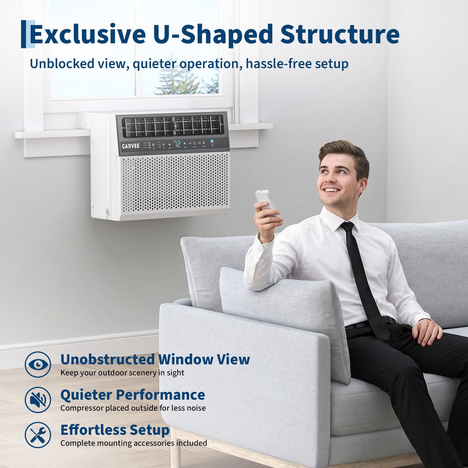 6000BTU U Shaped Window Air Conditioner, Window AC Units Cools up to 269 Sq. …