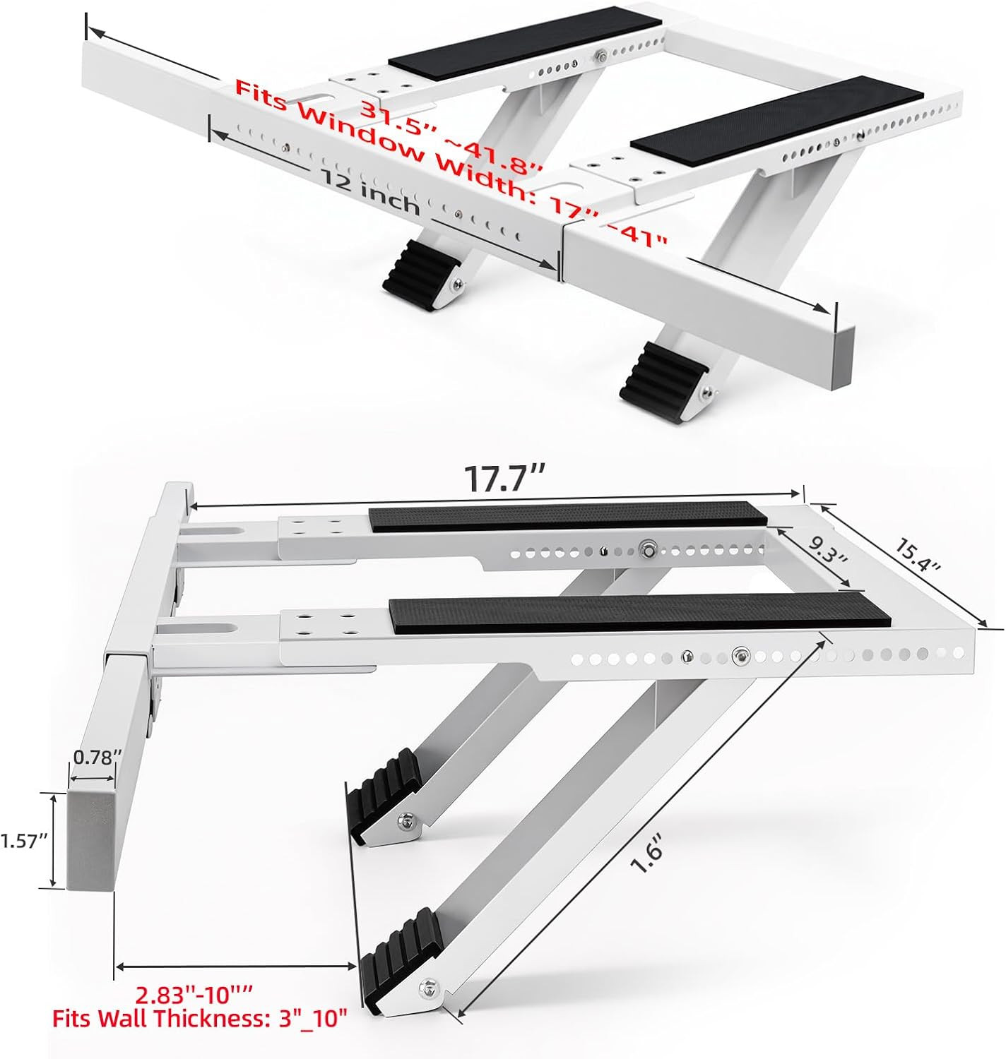 Window AC Support Bracket, No-Drill No-Tool Air Conditioner Support Bracket Adju