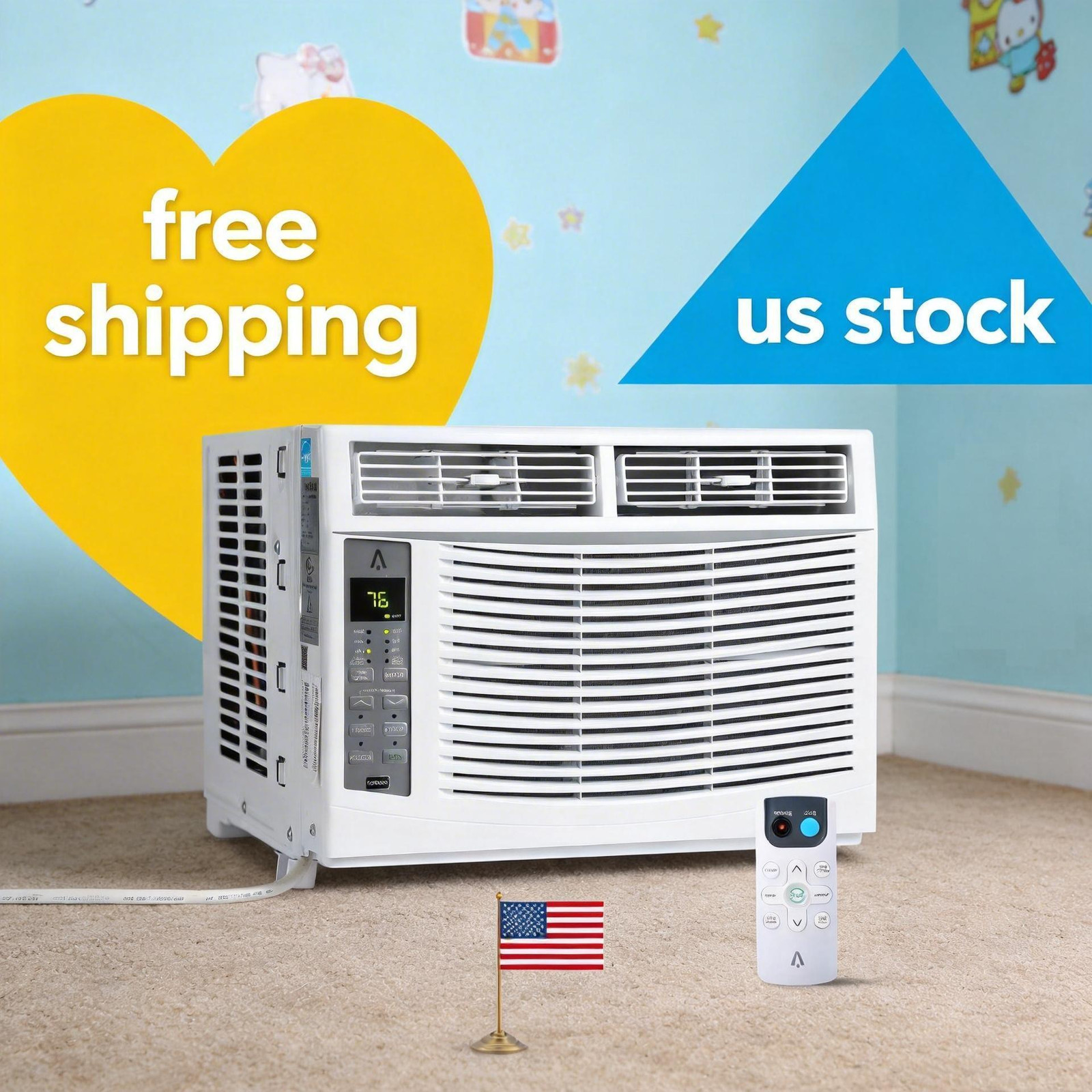 6000BTU Window Cooling 3 Cooling & Fan Speeds No Wi-Fi Air Conditioner Efficient