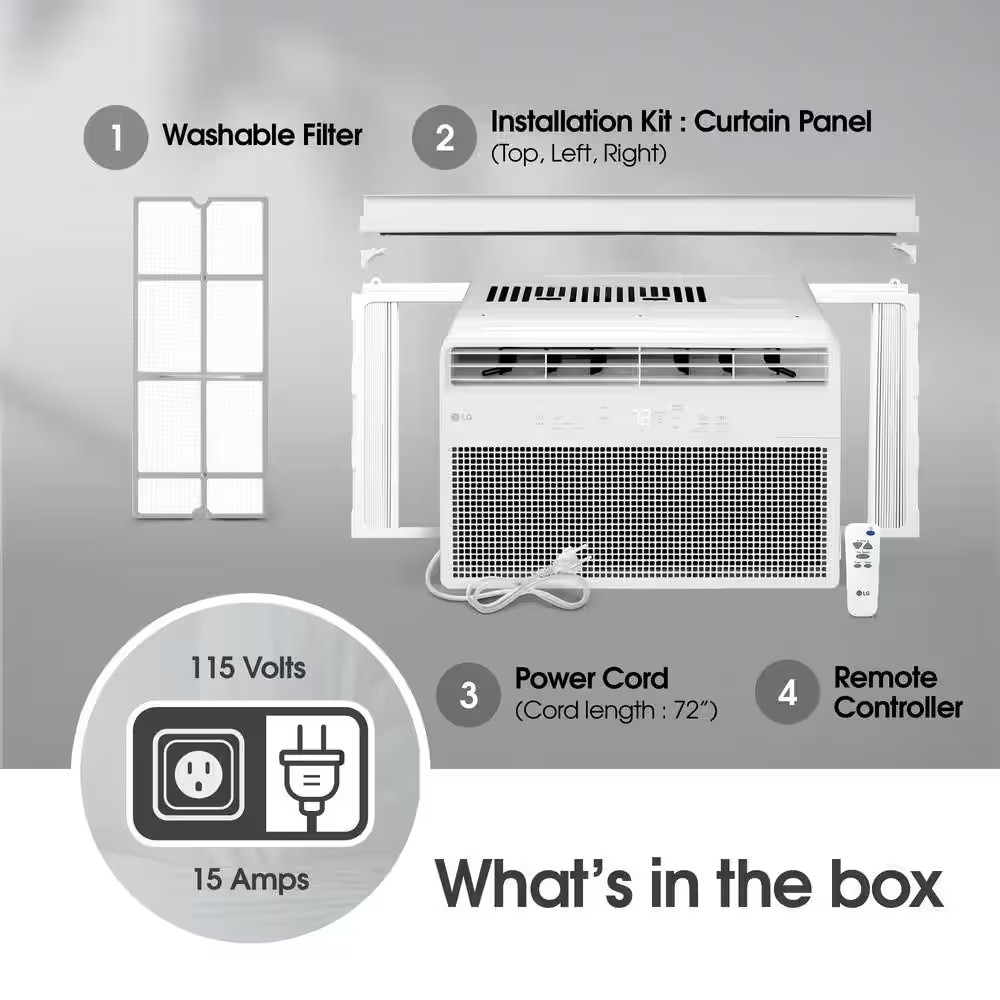 10,000 (DOE) BTU 115-Volts Window Air Conditioner Unit Cools 450 Sq. Ft. with Wi