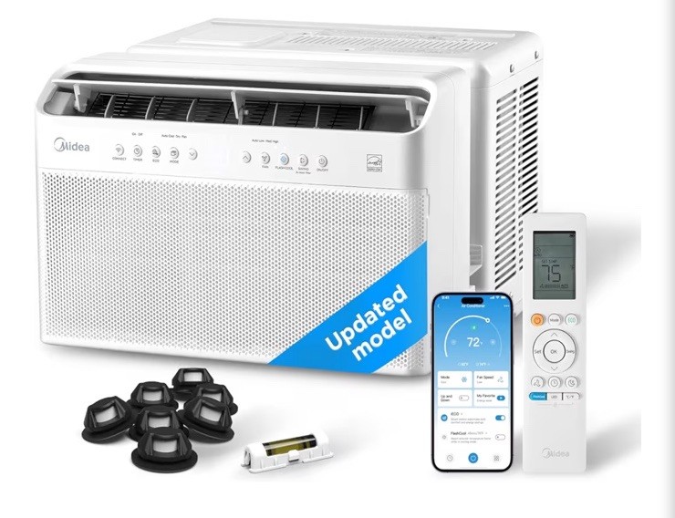 Midea 8,000 BTU U Shaped Smart Inverter Window Air Conditioner Cools 350 Sq …