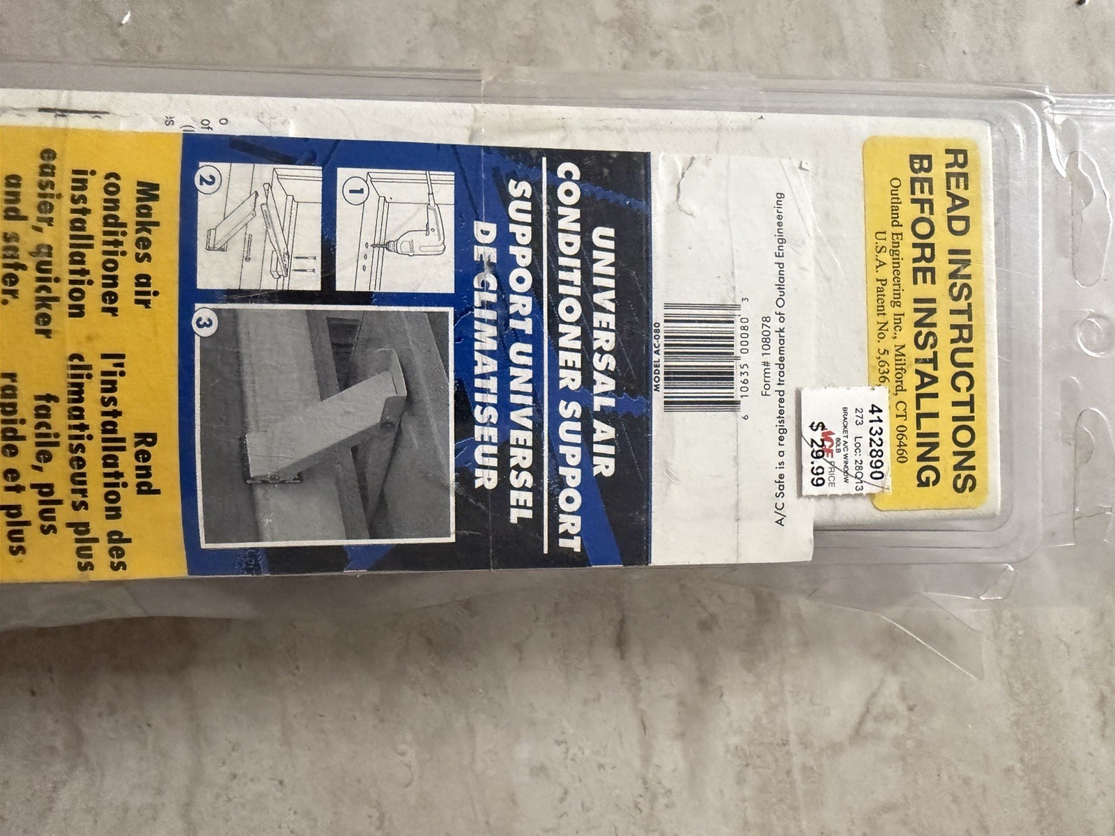 AC Safe Universal Air Conditioner Support Model AC-080 Supports 80 lbs
