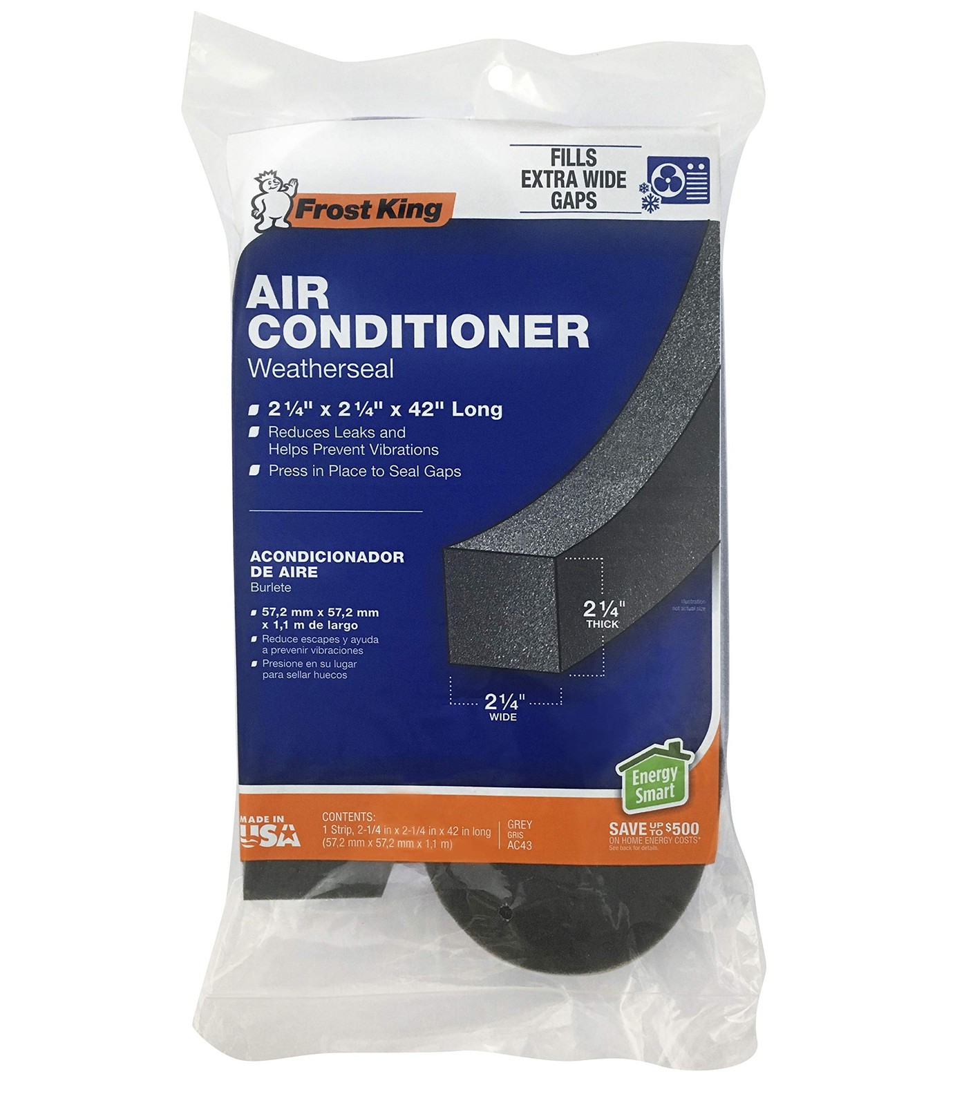 Frost King AC43H Air Conditioner Weatherseal Tape, 2-1/4 Inch, 2-1/4″ W, 2-1/4″