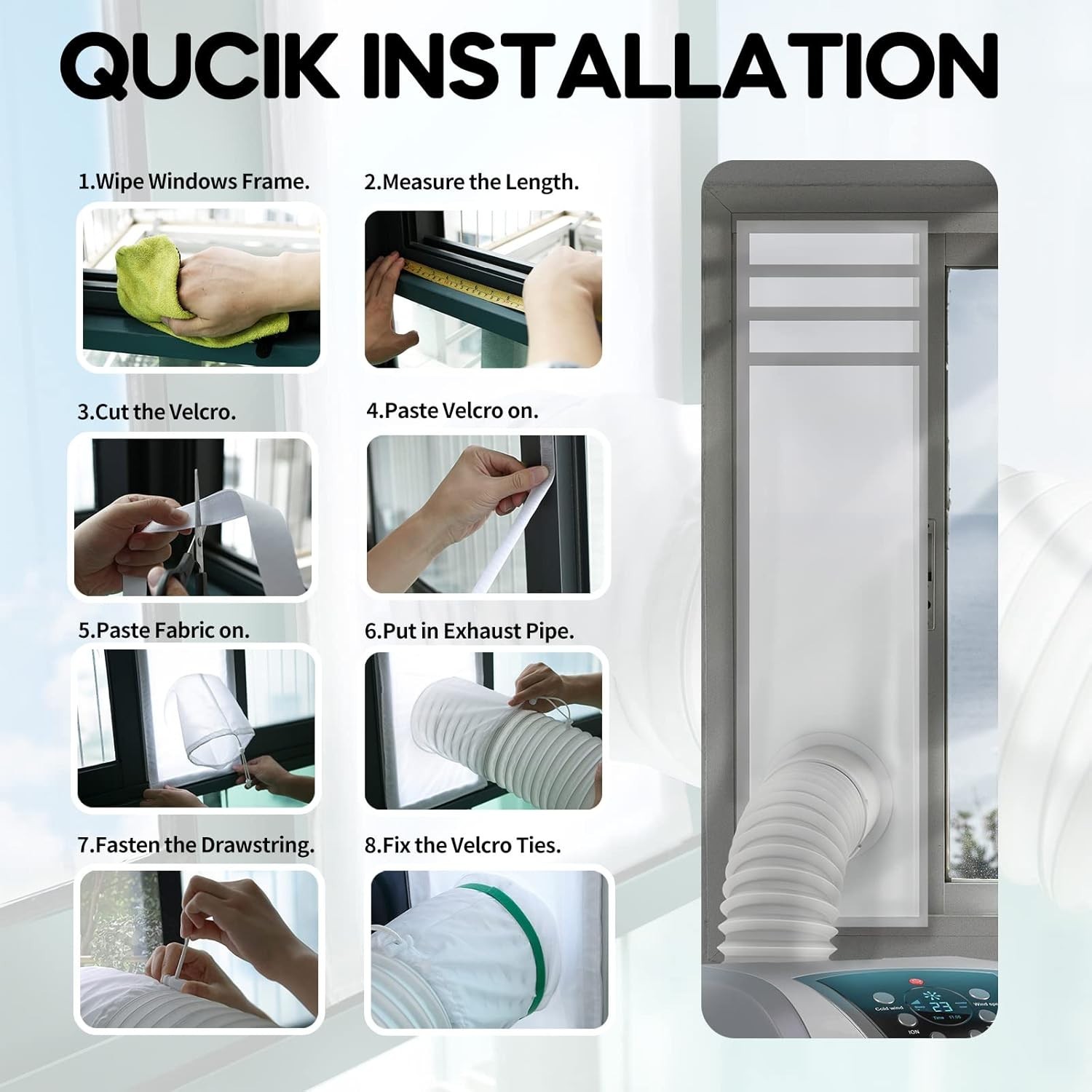 Portable AC Window Seal Kit – 10×24~36 Inch Adjustable Vent for Optimal Cooling