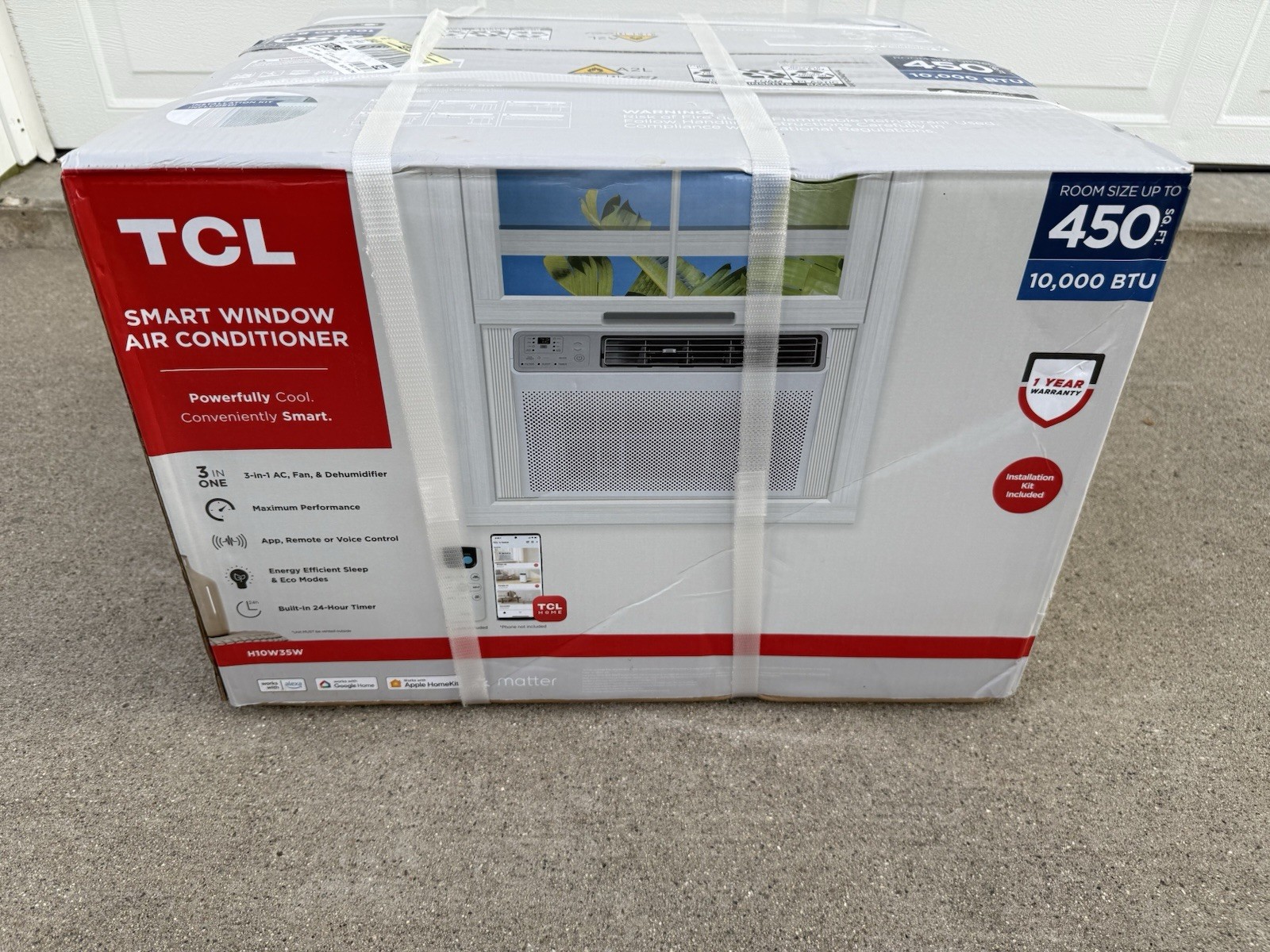 TCL H10W35W 10000 BTU Smart Window Air Conditioner with Remote 450 Sq. Ft. NEW