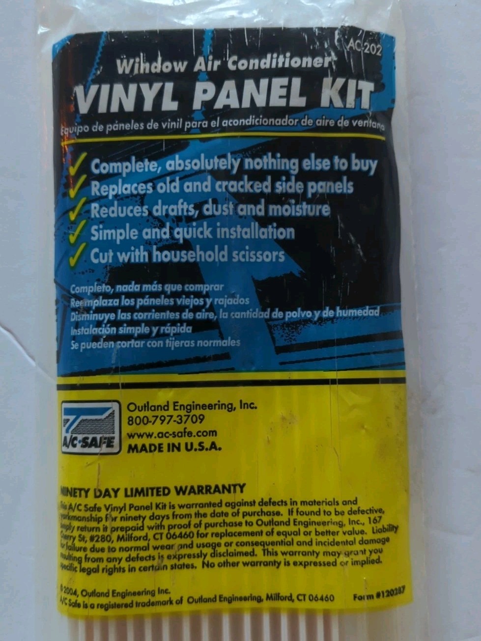New 2 Pack Window A/C Vinyl Panel Replacement Kit AC-202 Beige 12Wx21H