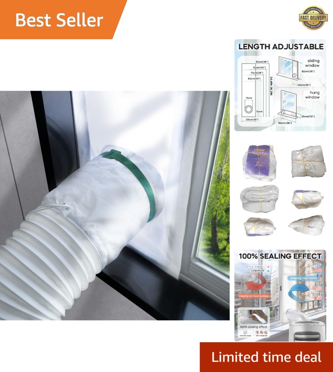 Waterproof Adjustable AC Vent Seal (10×24-36 Inch) – Ultimate Cooling Solution