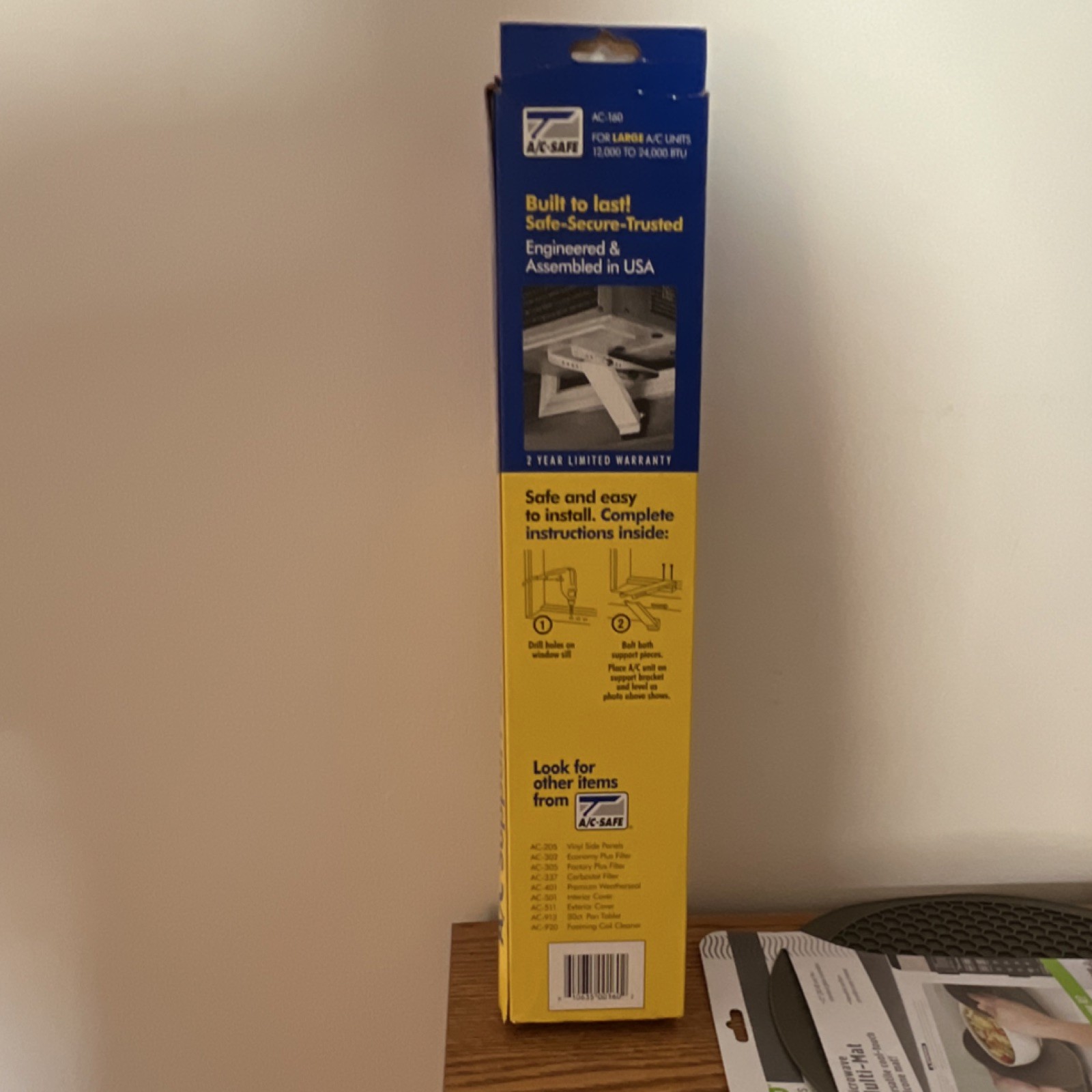 AC-Safe Window AC Support Bracket 12000-24000 BTU Bubble Level AC-160
