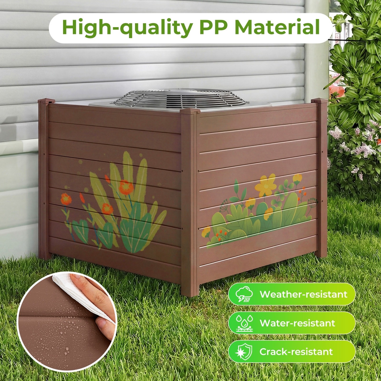 Costway 2/4 Pack 48″ x 38″ Air Conditioner Fence Screen Panel Kit with