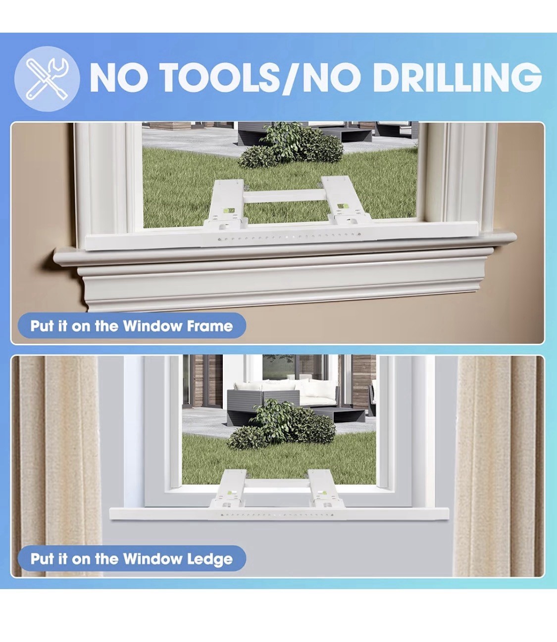 Air Conditioner Window Support Bracket, Adjustable, No Drilling, Holds 220lbs